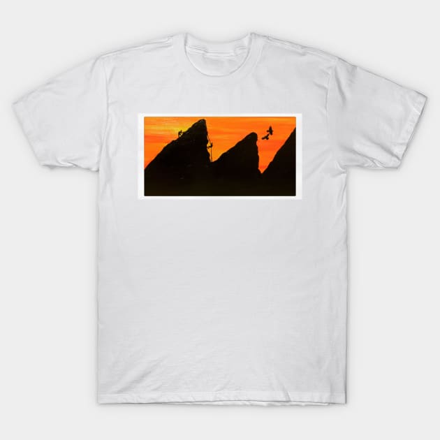 Painting of Climbers T-Shirt by marisaj4488